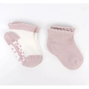 Mey İthalat® Kaymaz 2li  Kız Bebek Patik Çorap K44149  (tek adet fiyatıdır)