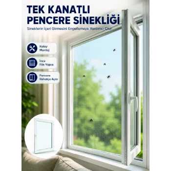 Mey İthalat® Kesilebilir Pencere Sinekliği Cırt Bantlı Sinek Koruma Filesi