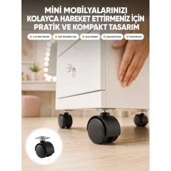 Mey İthalat® Kilitsiz 4 cm Mobilya Ayağı Tek Adet Pratik ve Dayanıklı