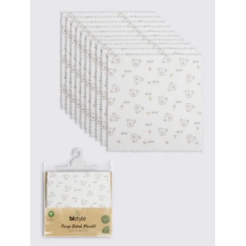 Mey İthalat®   Koala 20x20 10Lu Penye Mendil 90165 Ekru