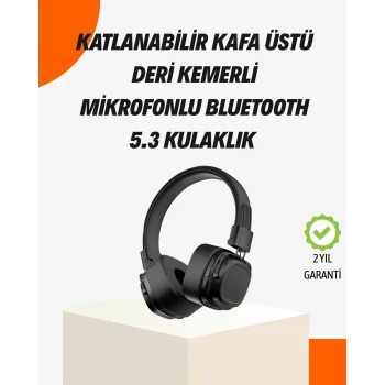 Mey İthalat® Kristal Netliğinde Ses ve Güçlü Baslı Kablosuz Kulak Üstü