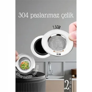 Mey İthalat® Lavabo Süzgeci - 7.5 cm Çap 2 Lİ SET Gider Sügeci Lavabo Süzgeci 721976