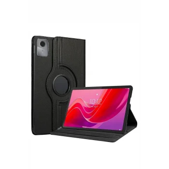 Mey İthalat®  Lenovo Tab M11 TB330FU 360 Tablet Deri Kılıf - Siyah