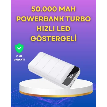 Mey İthalat® Lightning ve Type-C Girişli 50000mAh Powerbank
