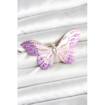 Mey İthalat® Lila Renk Kelebek Model Broş