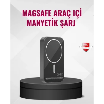 Mey İthalat® MagSafe Araç Telefon Tutucu 15W Hızlı Şarj Type-C Girişli