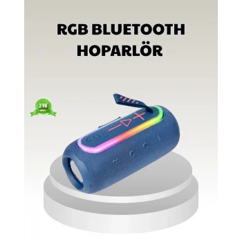 Mey İthalat® Mavi Taşınabilir Bluetooth Hoparlör Kompakt Tasarım ve Güçlü Ses