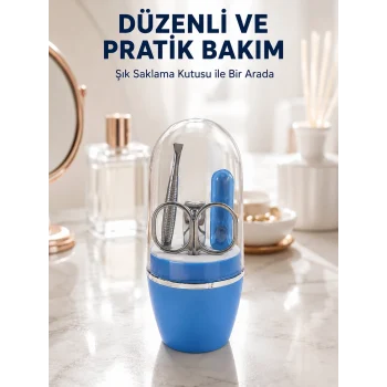 Mey İthalat® Mavi Tırnak Bakım Seti Çok Amaçlı Manikür Pedikür Kiti