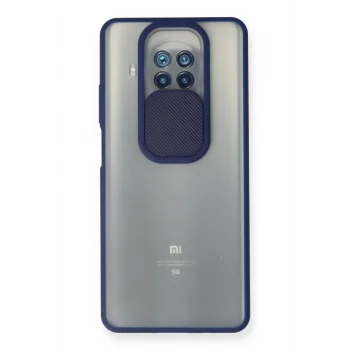 Mey İthalat®   Mi 10T Lite Kılıf Palm Buzlu Kamera Sürgülü Silikon - Lacivert