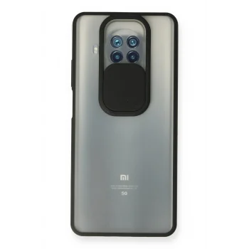 Mey İthalat®   Mi 10T Lite Kılıf Palm Buzlu Kamera Sürgülü Silikon - Siyah