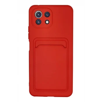 Mey İthalat®   Mi 11 Kılıf Kelvin Kartvizitli Silikon - Kırmızı