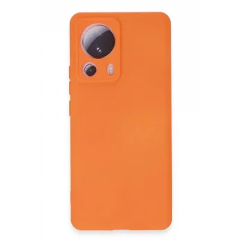 Mey İthalat®   Mi 13 Lite Kılıf Nano içi Kadife Silikon - Turuncu