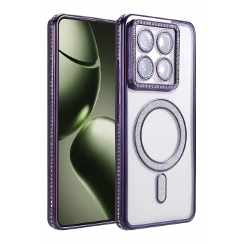 Mey İthalat®   Mi 14T Pro Joke Simli Magneticsafe Kılıf - Derin Mor
