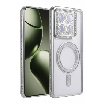 Mey İthalat®   Mi 14T Pro Joke Simli Magneticsafe Kılıf - Gümüş