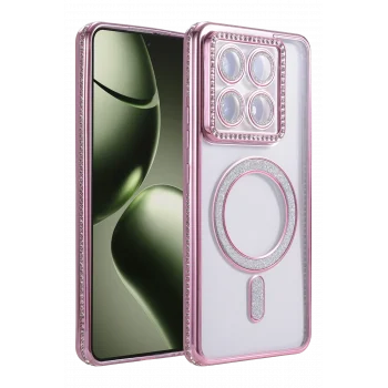 Mey İthalat®   Mi 14T Pro Joke Simli Magneticsafe Kılıf - Pembe