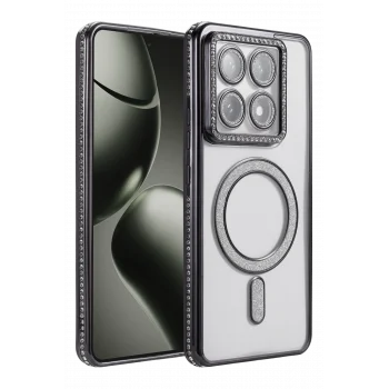 Mey İthalat®   Mi 14T Pro Joke Simli Magneticsafe Kılıf - Siyah