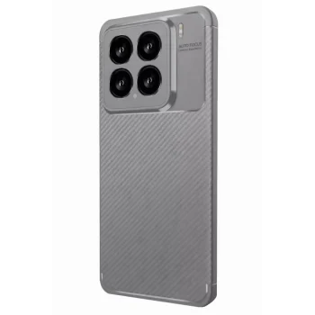 Mey İthalat®   Mi 15 Kılıf Auto Focus Karbon Kapak - Gri