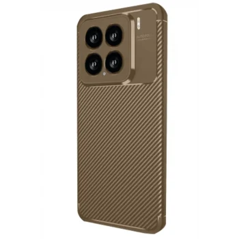 Mey İthalat®   Mi 15 Kılıf Auto Focus Karbon Kapak - Kahverengi