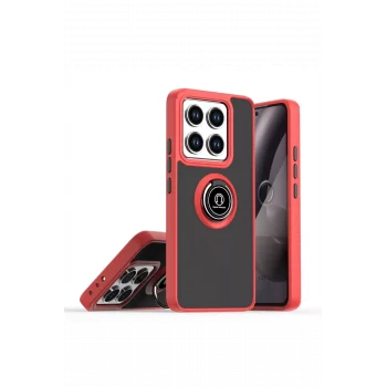 Mey İthalat®   Mi 15 Pro Kılıf Montreal Yüzüklü Silikon Kapak - Kırmızı