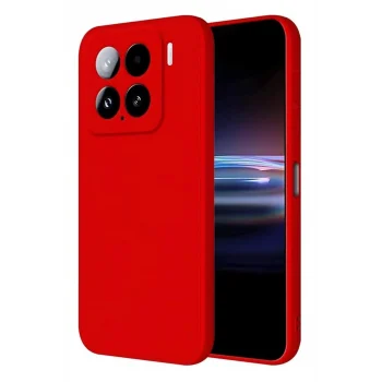 Mey İthalat®   Mi 15 Pro Kılıf Nano içi Kadife Silikon - Kırmızı