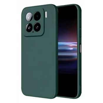 Mey İthalat®   Mi 15 Pro Kılıf Nano içi Kadife Silikon - Koyu Yeşil