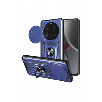 Mey İthalat®   Mi 15 Ultra Kılıf Pars Lens Yüzüklü Silikon - Lacivert