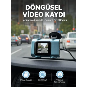 Mey İthalat® Mini Araç İçi Kamera Sürekli Kayıt Geniş Açılı Yeni Nesil
