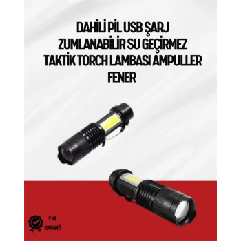Mey İthalat® Mini Boy LED El Feneri - 2000 Lümen, Su Geçirmez Tasarım