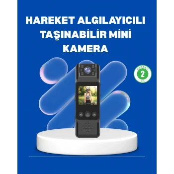 Mey İthalat® Mini Kamera 1080P Full HD Döner Lens Taşınabilir