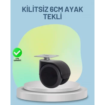 Mey İthalat® Mobilya Tekerleği 6 cm Kilitsiz Tekli Satış