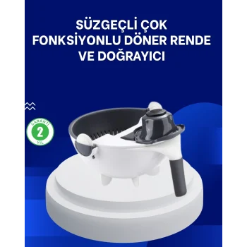 Mey İthalat® Mutfak İçin Pratik 5 Bıçaklı Rende ve Süzgeç Seti