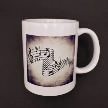 Mey İthalat® Müzik Notaları Tasarımlı Kupa Bardak