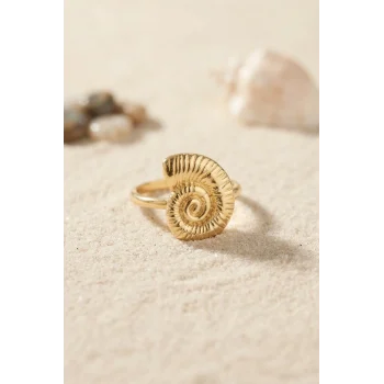 Mey İthalat® Nautilus Tasarım Gold Renk Kadın Yüzük