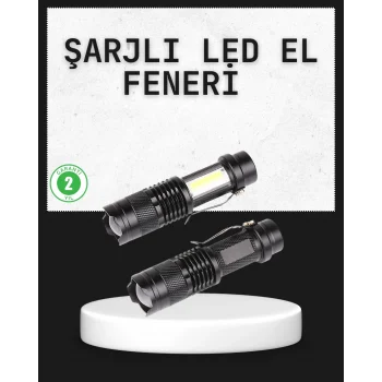 Mey İthalat® Odak Ayarlı 2000 Lümen Şarjlı LED El Feneri