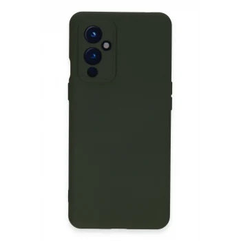 Mey İthalat®  One Plus 9 Kılıf Nano içi Kadife Silikon - Koyu Yeşil