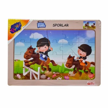 Mey İthalat® ONY-85-86-87-88 Ahşap Eğitici Puzzle Sporlar -Onyıl