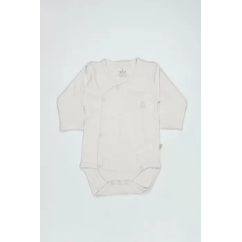 Mey İthalat®   Organik Natural Basic Style Kruvaze Uzun Kol Body BS17102 Ekru