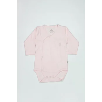 Mey İthalat®   Organik Natural Basic Style Kruvaze Uzun Kol Body BS17102 Pembe