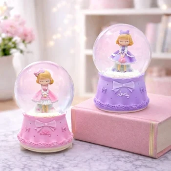 Mey İthalat®  Orta Boy Işıklı Müzikli Prenses Figürlü Kar Küresi