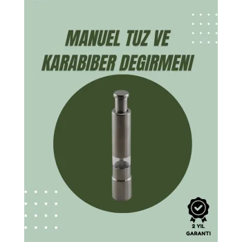 Mey İthalat® Orta Boy Kararbiber ve Tuz Öğütücü – Kolay Kullanım, Şık Tasarım