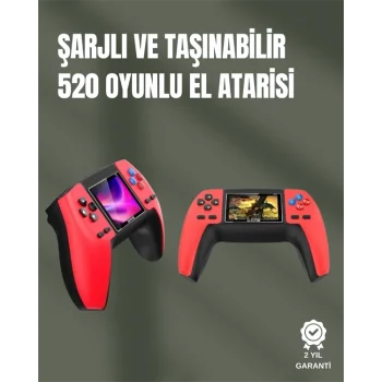 Mey İthalat® P5 GamePad Retro Konsol – Nostaljik Oyun Deneyimi, 520 Klasik Oyun Seçeneği