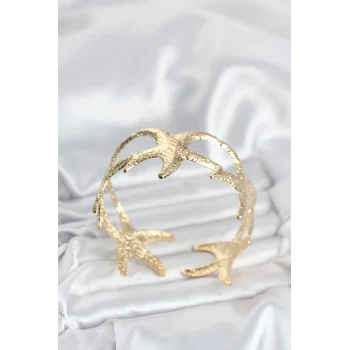 Mey İthalat® Pirinç Gold Renk Deniz Yıldızı Model Kadın Bileklik