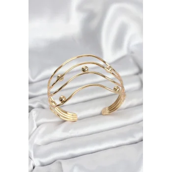 Mey İthalat® Pirinç Gold Renk Kadın Bileklik
