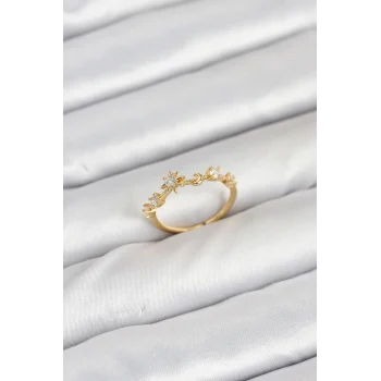 Mey İthalat® Pirinç Gold Renk Manifest Kadın Yüzük