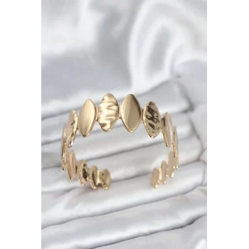 Mey İthalat® Pirinç Gold Renk Parçalı Model Kadın Bileklik