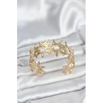 Mey İthalat® Pirinç Gold Renk Vintage Kadın Bileklik