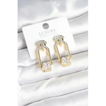 Mey İthalat® Pirinç Gold Renk Vintage Kadın Küpe