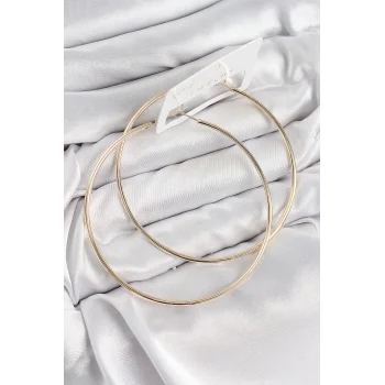 Mey İthalat® Pirinç Halka Model Gold Renk Kadın Küpe