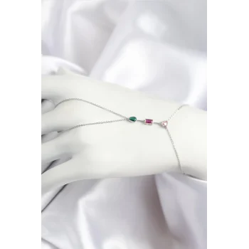 Mey İthalat® Pirinç Renkli Zirkon Taşlı Model Gümüş Renk Şahmeran