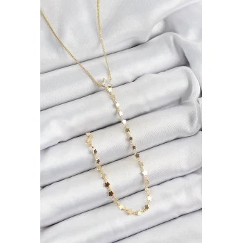 Mey İthalat® Pirinç Zirkon Taşlı Yıldız Figürlü Y Model Gold Renk Kadın Kolye